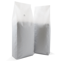 1kg side gusset bag with valve in matt white