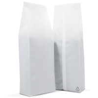 250g recyclable side gusset bag in matt white