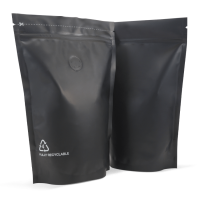 250g recyclable stand up pouch in matt black