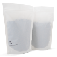 500g stand up pouches in matt white recyclable