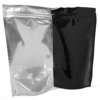 100g Stand up pouches in black and clear