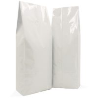 1kg side gusset bag with valve in gloss white