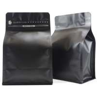 250g box bottom bag with zip in matt black