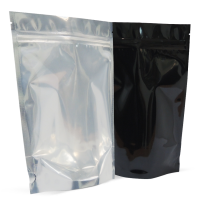 250g stand up pouch in black and clear