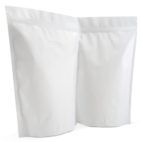 500g Stand up pouch with valve in matt white
